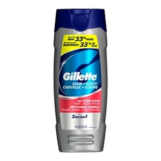 Gillette All Over Clean Hair + Body Wash 16 oz (473 ml) 3 Bottles packaging
