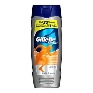 Gillette Sport Clean and Refreshing Body Wash 16 oz (473 ml) 3 Bottles packaging