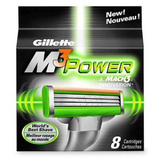 Gillette M3 Power Refill Cartridges 1 Pack 8 Cartridges packaging