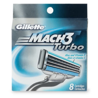 Gillette M3 Turbo Refill Cartridges 2 Packs 16 Cartridges packaging